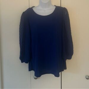 CeCe sheer sleeve top L